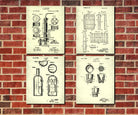 Whiskey Patent Prints Set 4 Cafe Posters Bar Wall Art