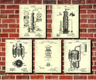 Whiskey Patent Prints Set 5 Cafe Posters Bar Wall Art