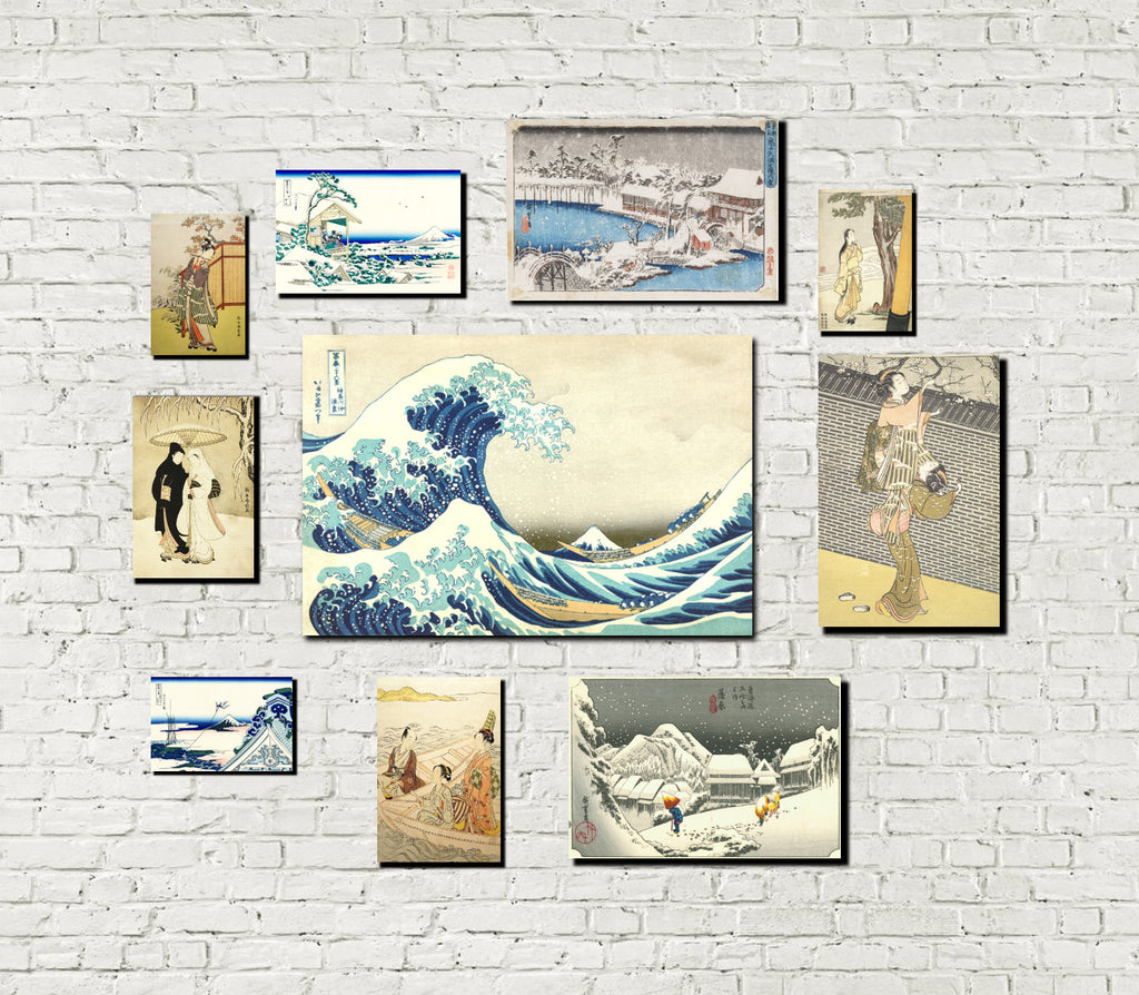 Japanese Themed Gallery Wall Art Print Set of 10