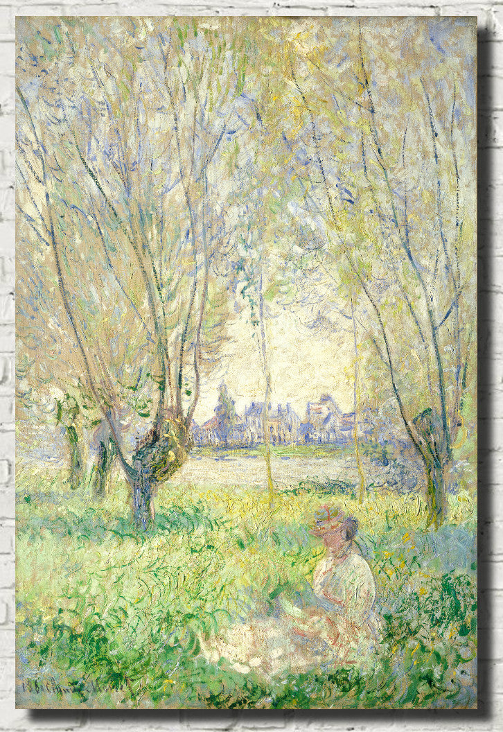 Claude Monet Fine Art Print, Woman Seated Under Willows