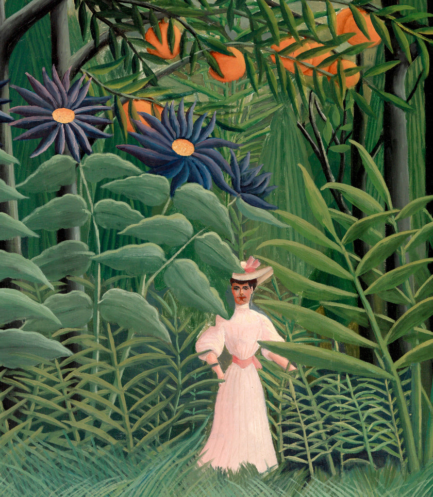 Henri Rousseau, Post- Impressionist Fine Art Print, Woman Walking in Exotic Forest