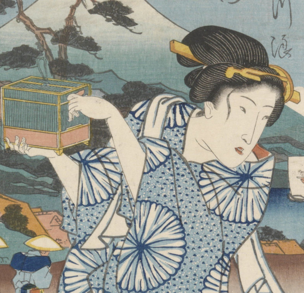Keisai Eisen, Japanese Art Print : Woman with Box