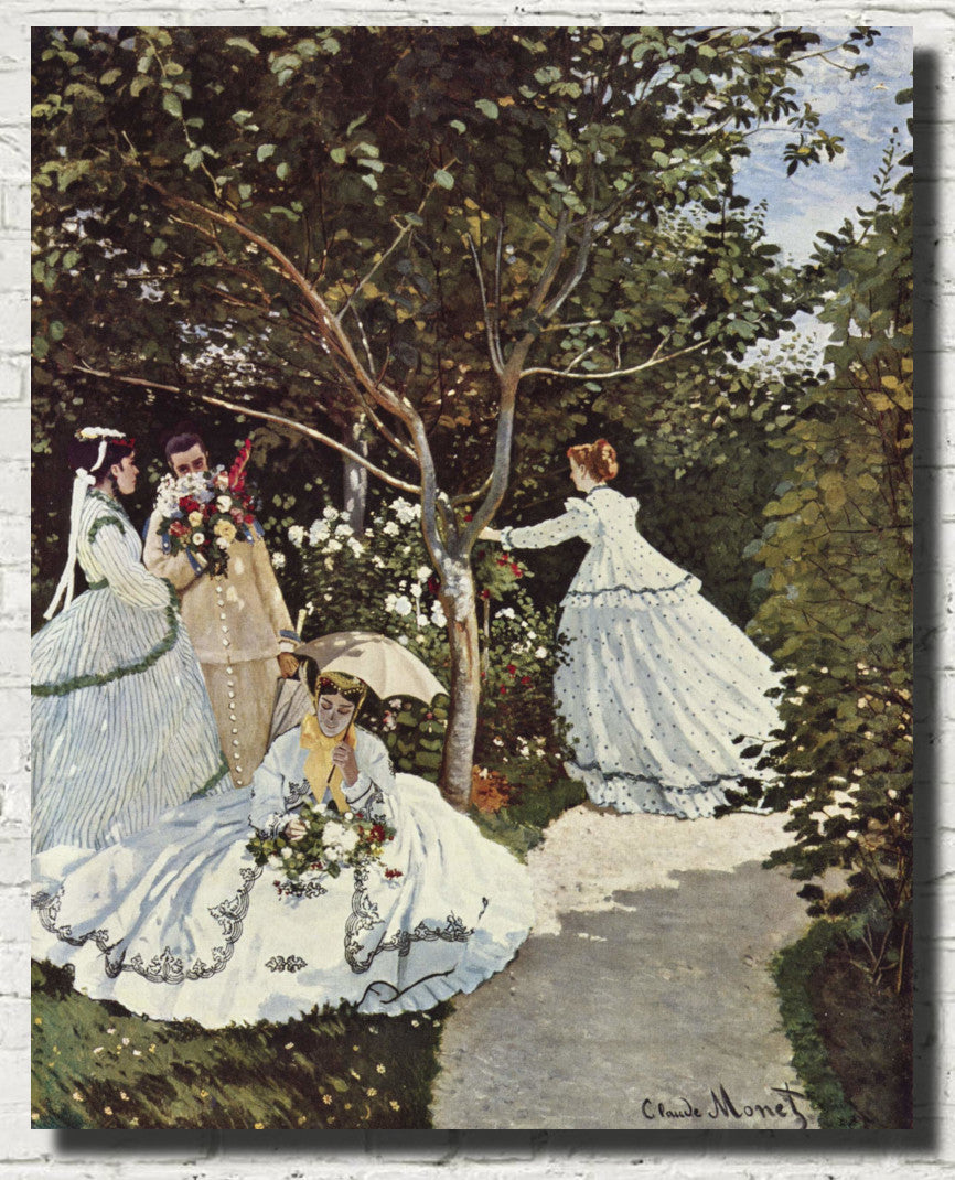 Claude Monet Fine Art Print, women in the garden