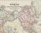 World Map 1860 Mercator Projection, Mitchell  9573