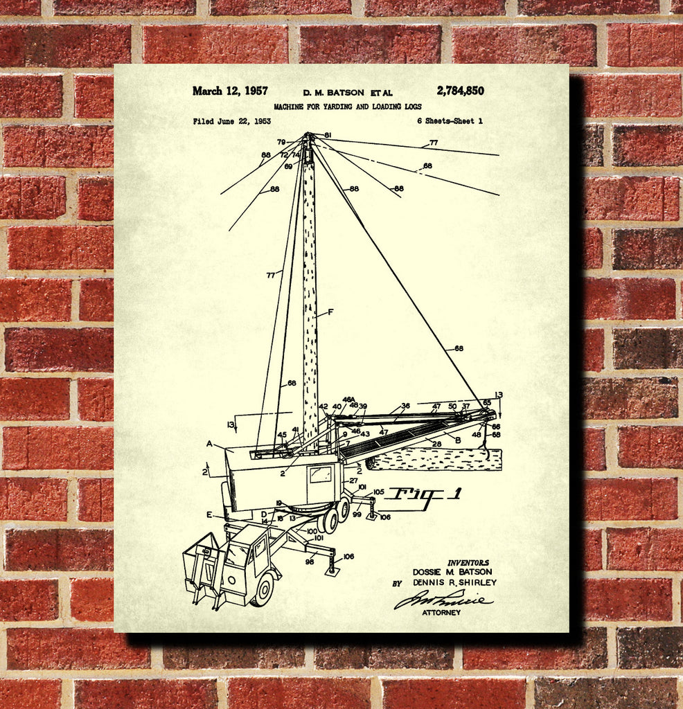 Logging Poster, Yarder, Forestry Wall Art