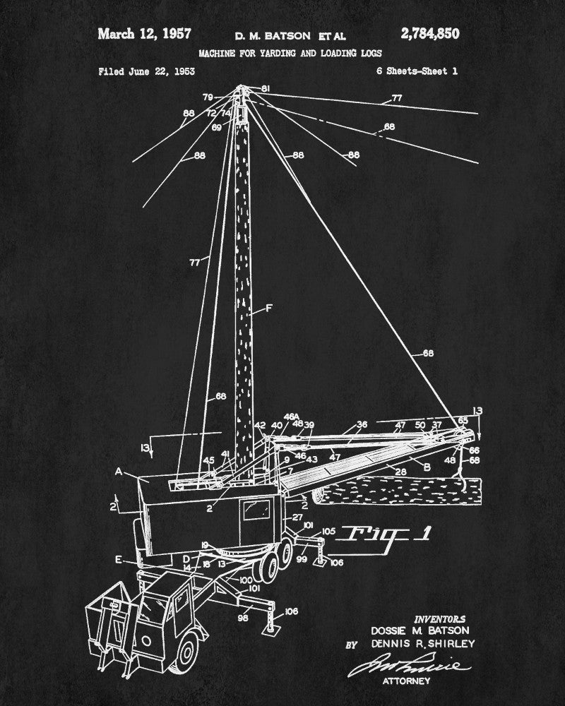 Logging Poster, Yarder, Forestry Wall Art