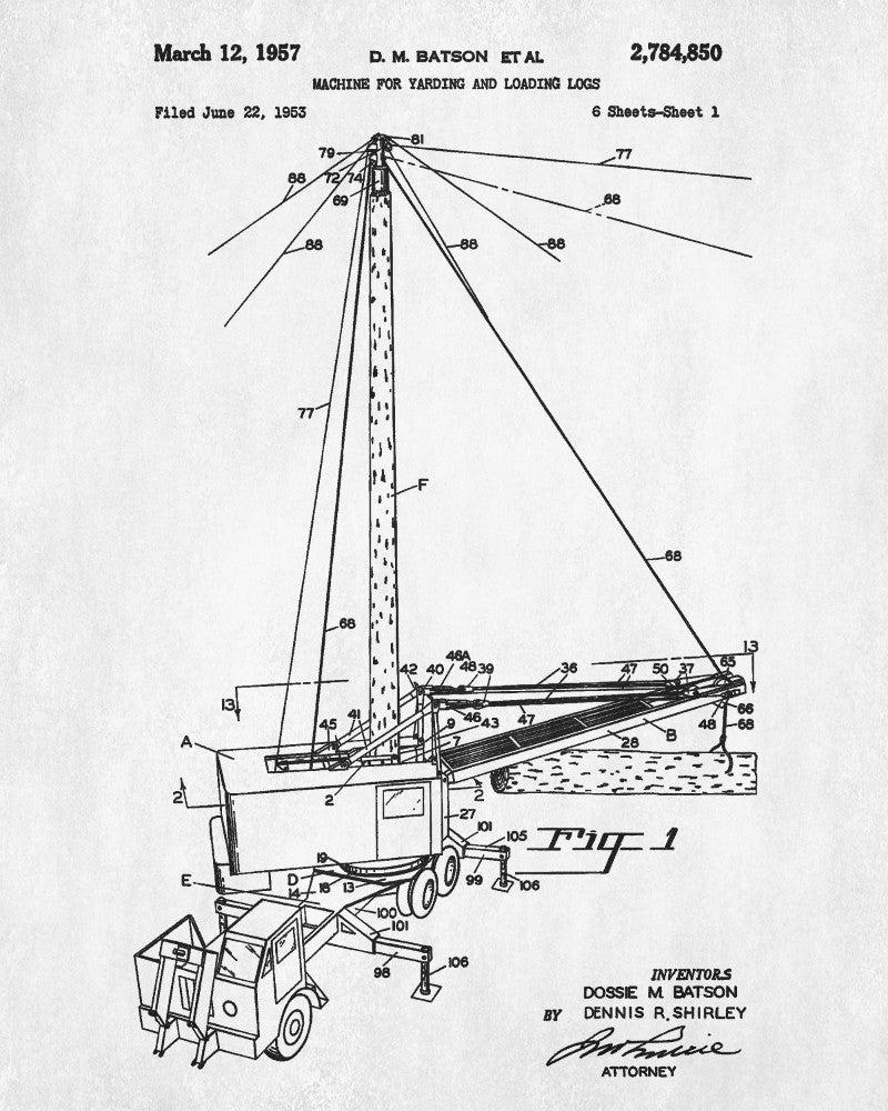 Logging Poster, Yarder, Forestry Wall Art